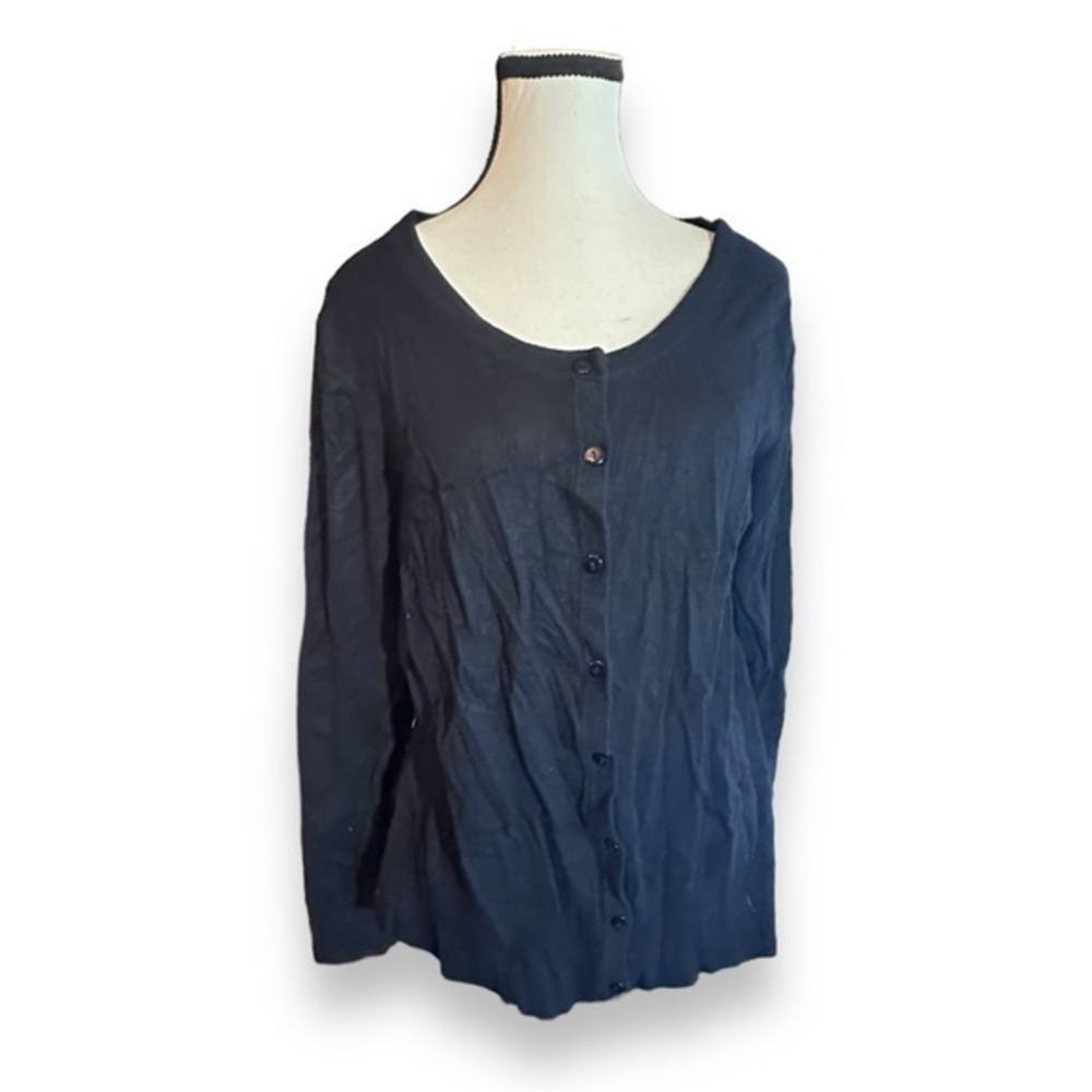 Women’s XL Fashion Bug Black Button Down Knit Cardigan